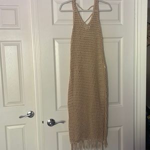 Vici Crochet Knit Swim Cover Up 🌊 size Small Cream Color